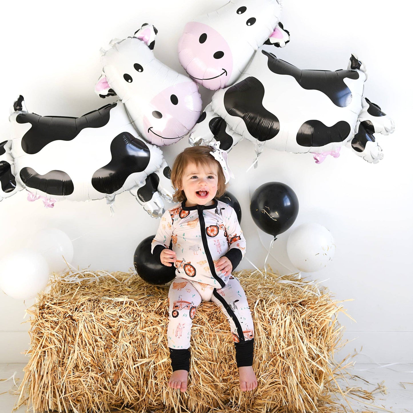 Millie Moo ZIP Bamboo Farm OnePiece 2-Way Zipper Baby Outfit