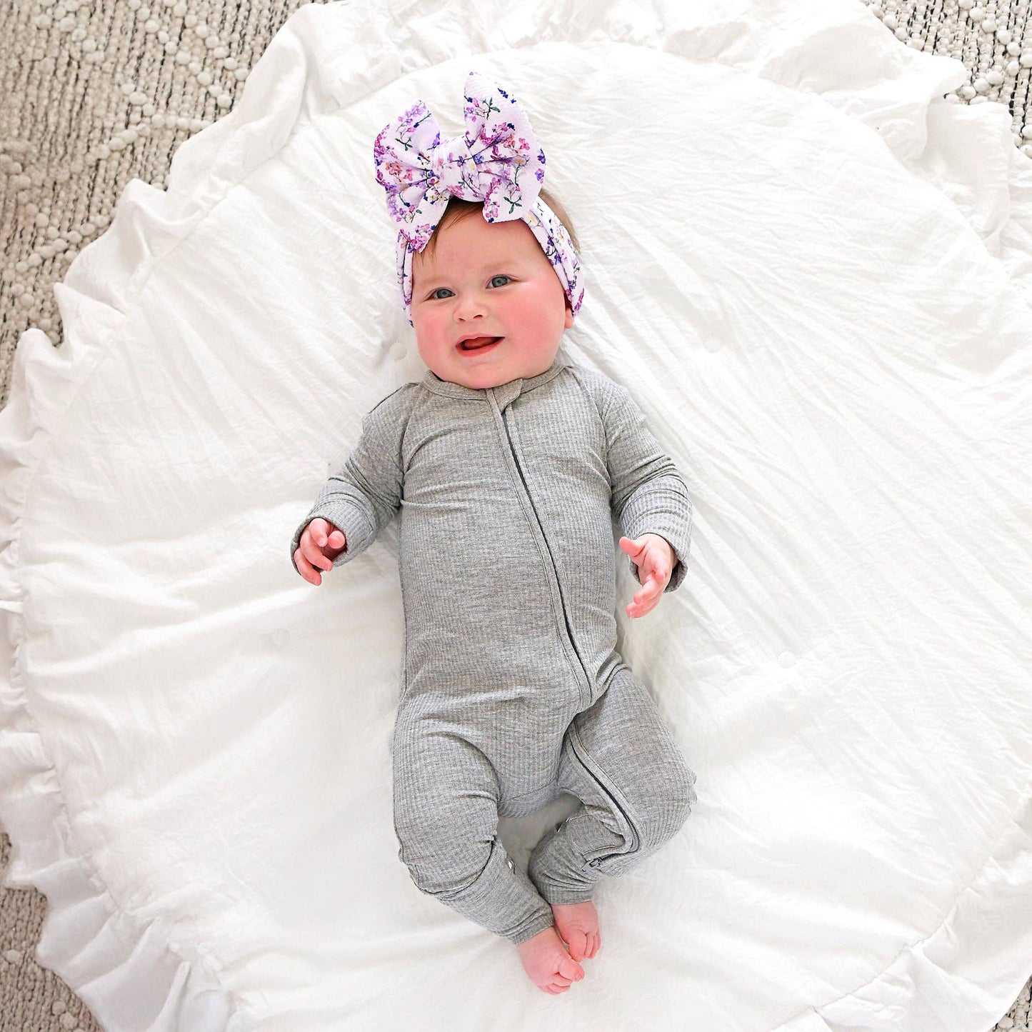 Riley Ribbed ZIP Bamboo One Piece Two Way Zipper Baby Outfit