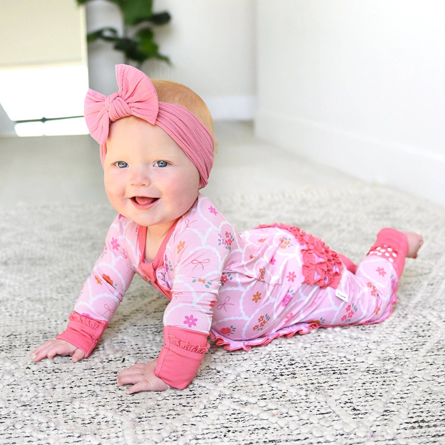 Everleigh RUFFLE ZIP Bamboo One Piece Floral Baby Outfit