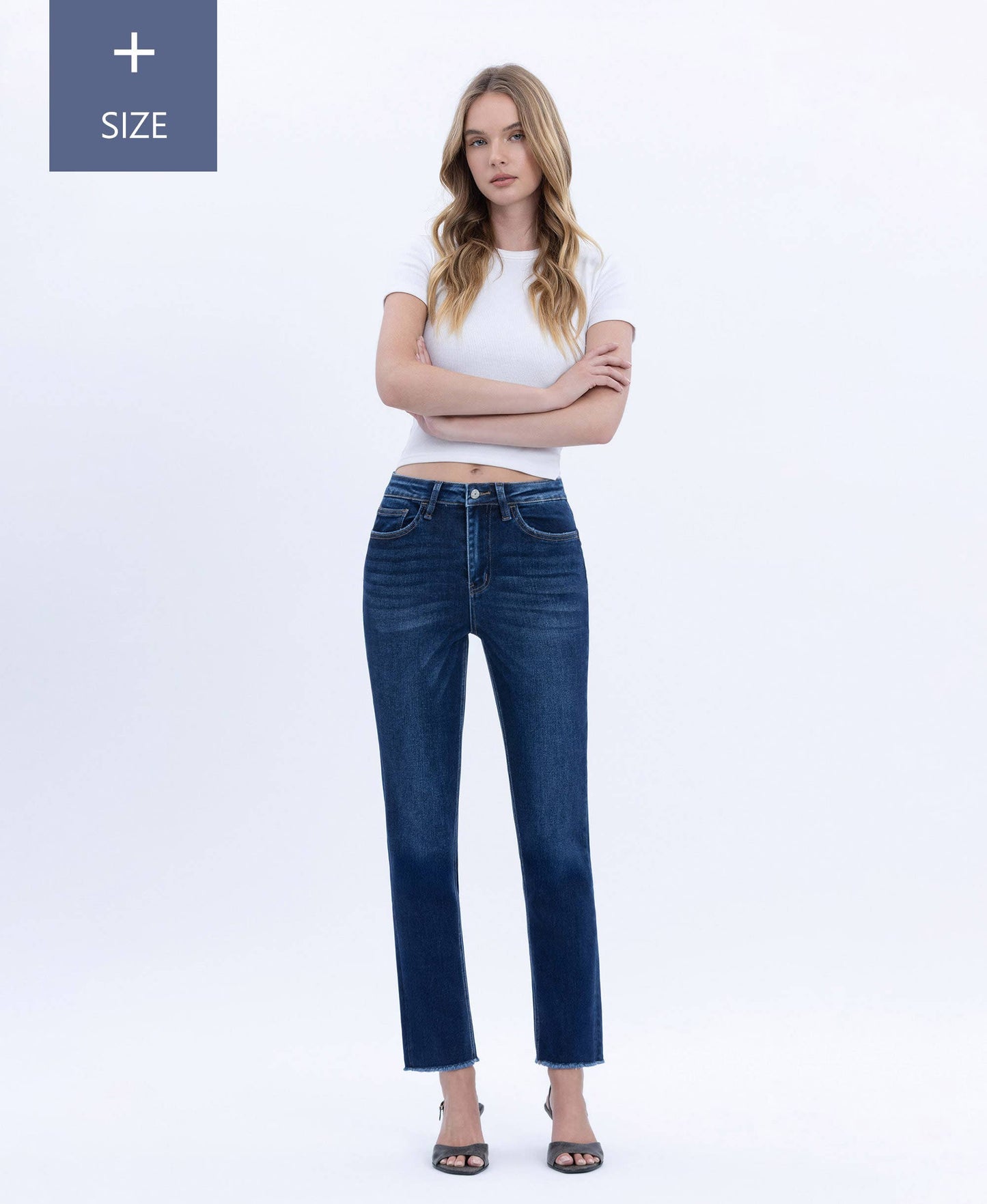 Vervet High Rise Slim Straight Dark Jean Plus