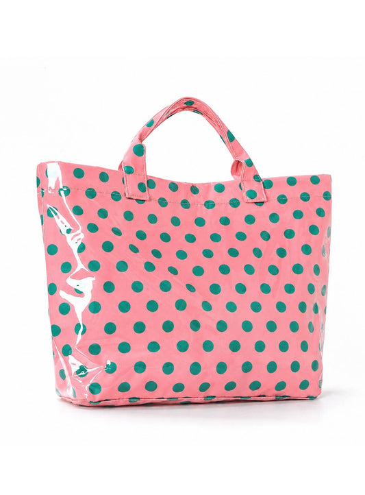 Large Polka Dot Vinyl Tote Bags