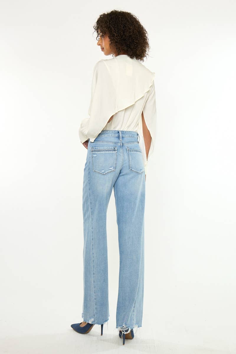 Kan Can Mid Rise Wide Leg Medium light wash