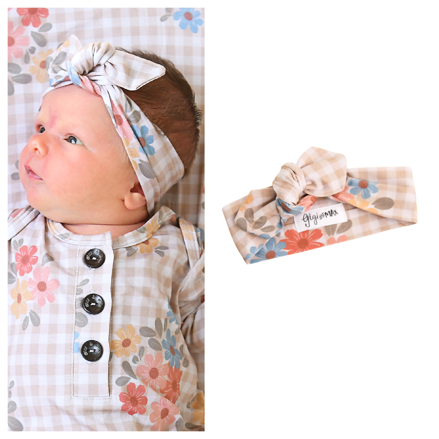 Callie TOPKNOT HEADBAND Baby Bamboo Floral Hair Acccessories