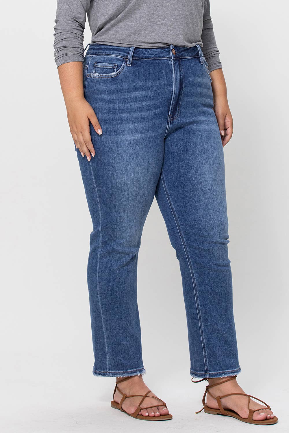 Vervet Super High Rise Ankle Slim Straight Jeans - Plus