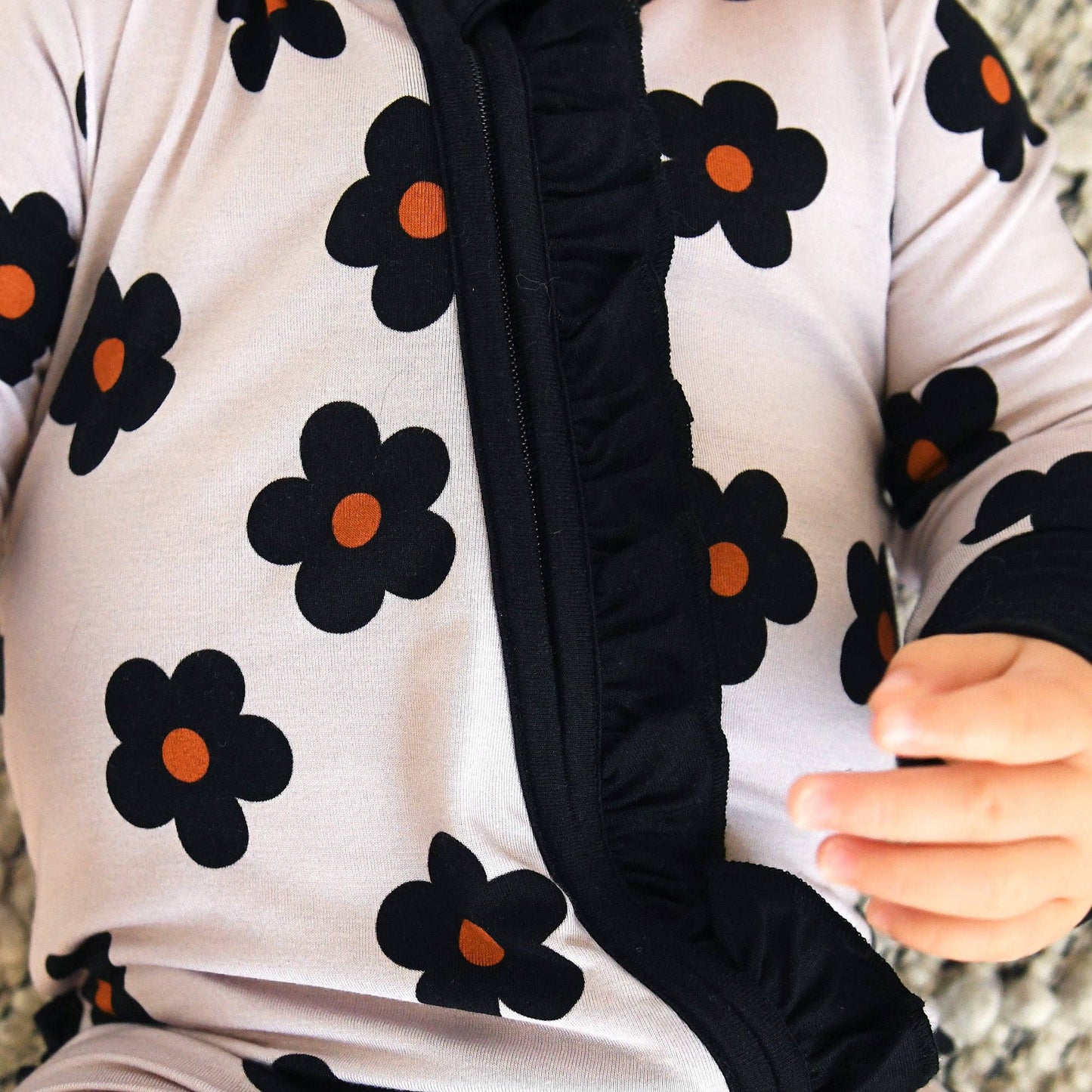 Lizzy RUFFLE ZIP Bamboo One Piece Floral Baby Outfit