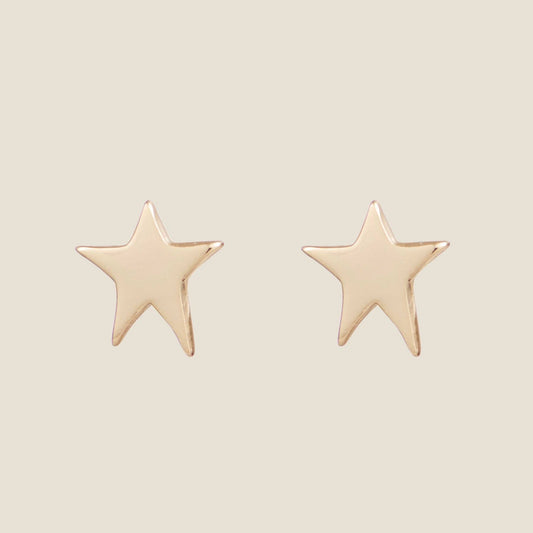 Gold Superstar Studs - Nickel & Suede