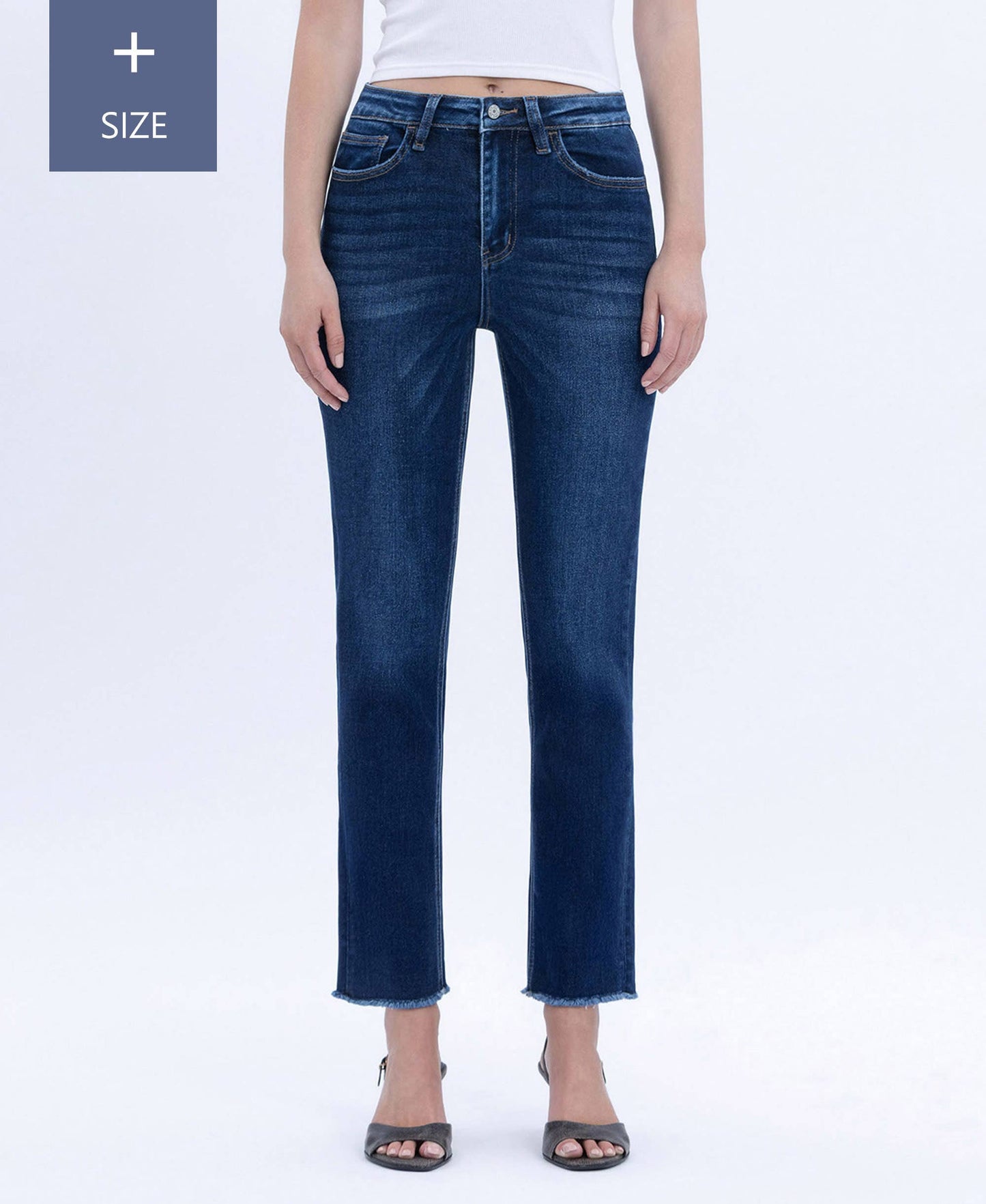 Vervet High Rise Slim Straight Dark Jean Plus