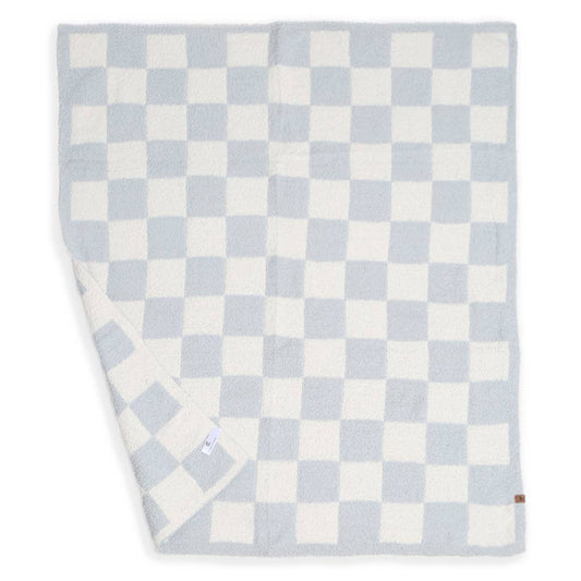 Blue Kids Checkered Pattern Soft Throw Blanket
