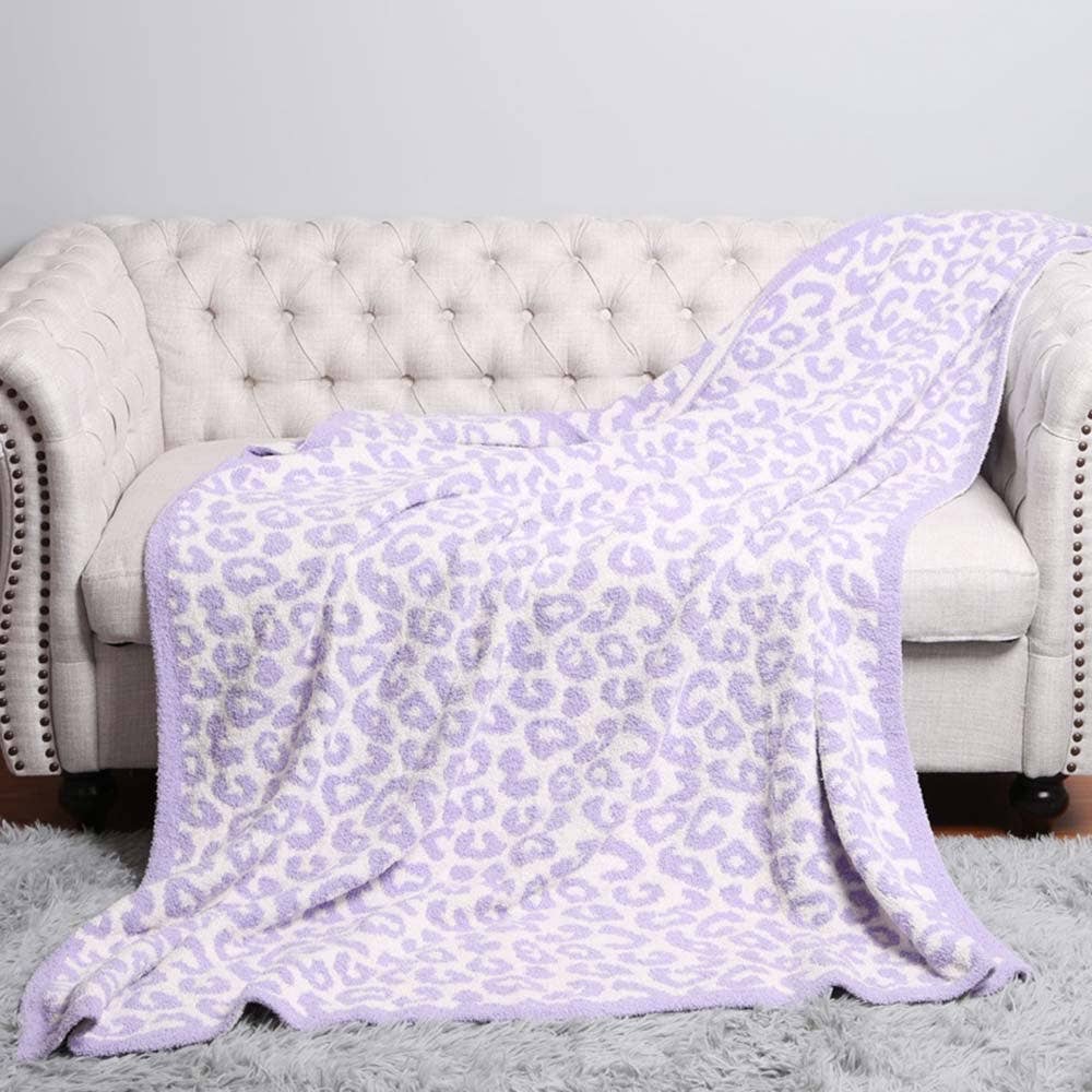 Leopard Patterned Reversible Throw Blanket