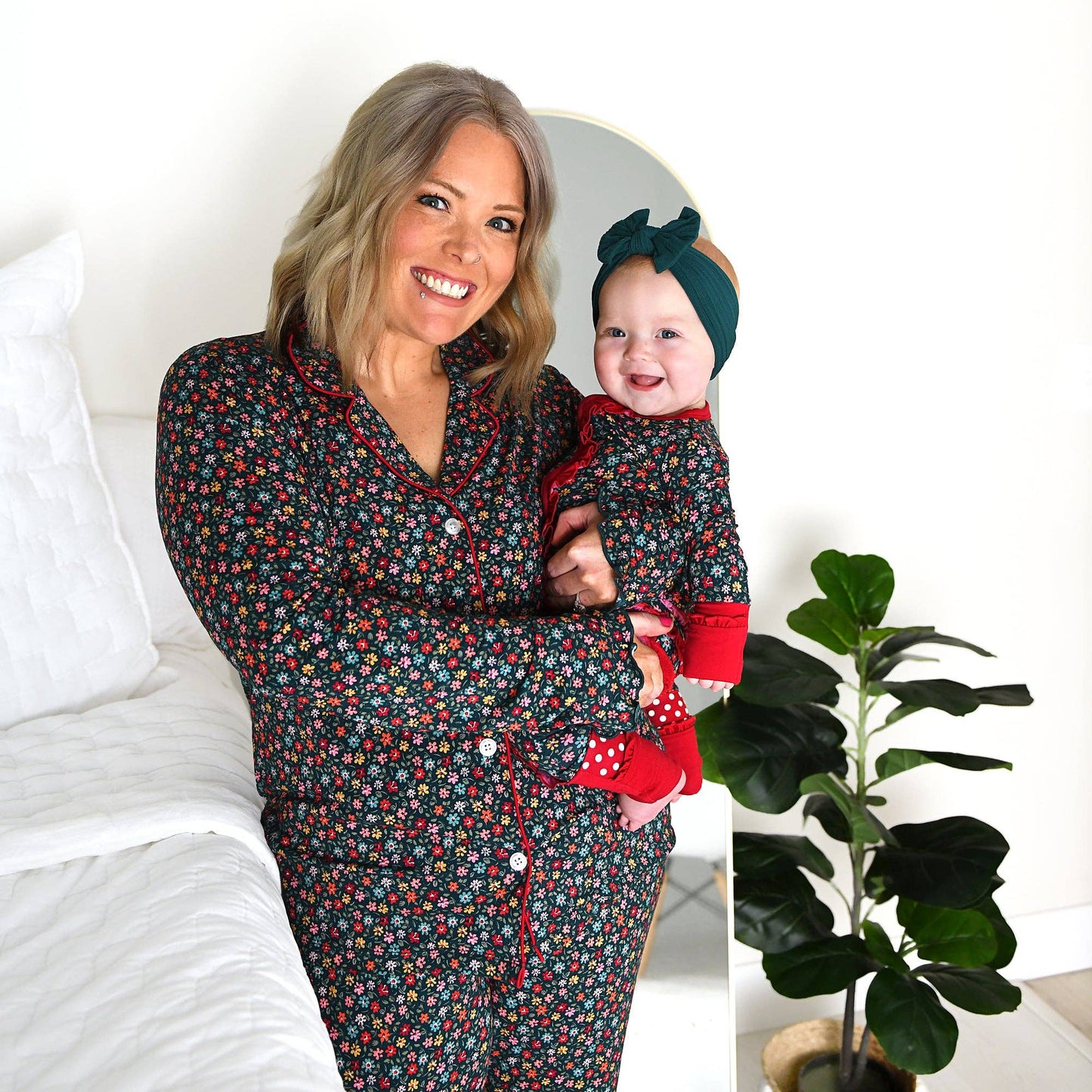 Isabelle RUFFLE ZIP Bamboo One Piece Floral Baby Outfit