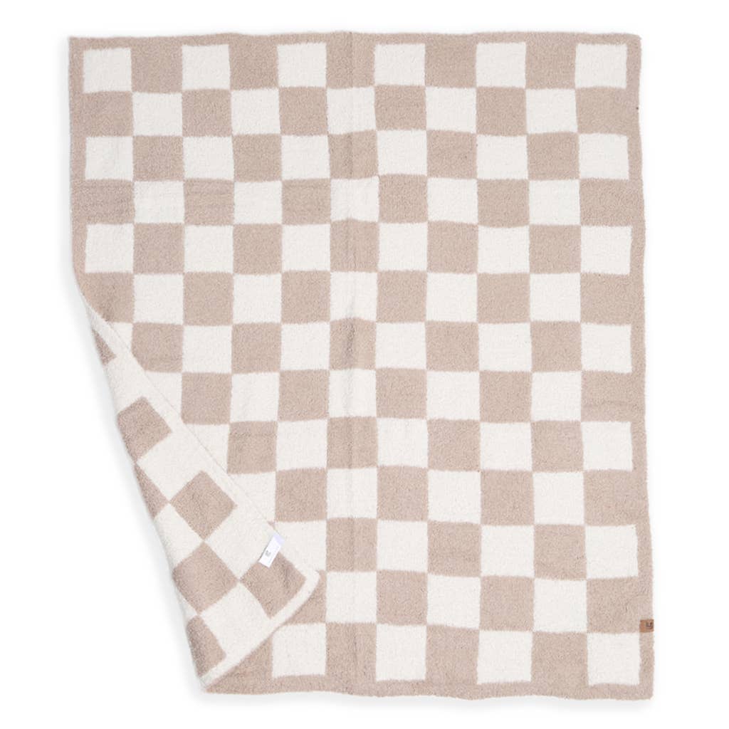 Blue Kids Checkered Pattern Soft Throw Blanket