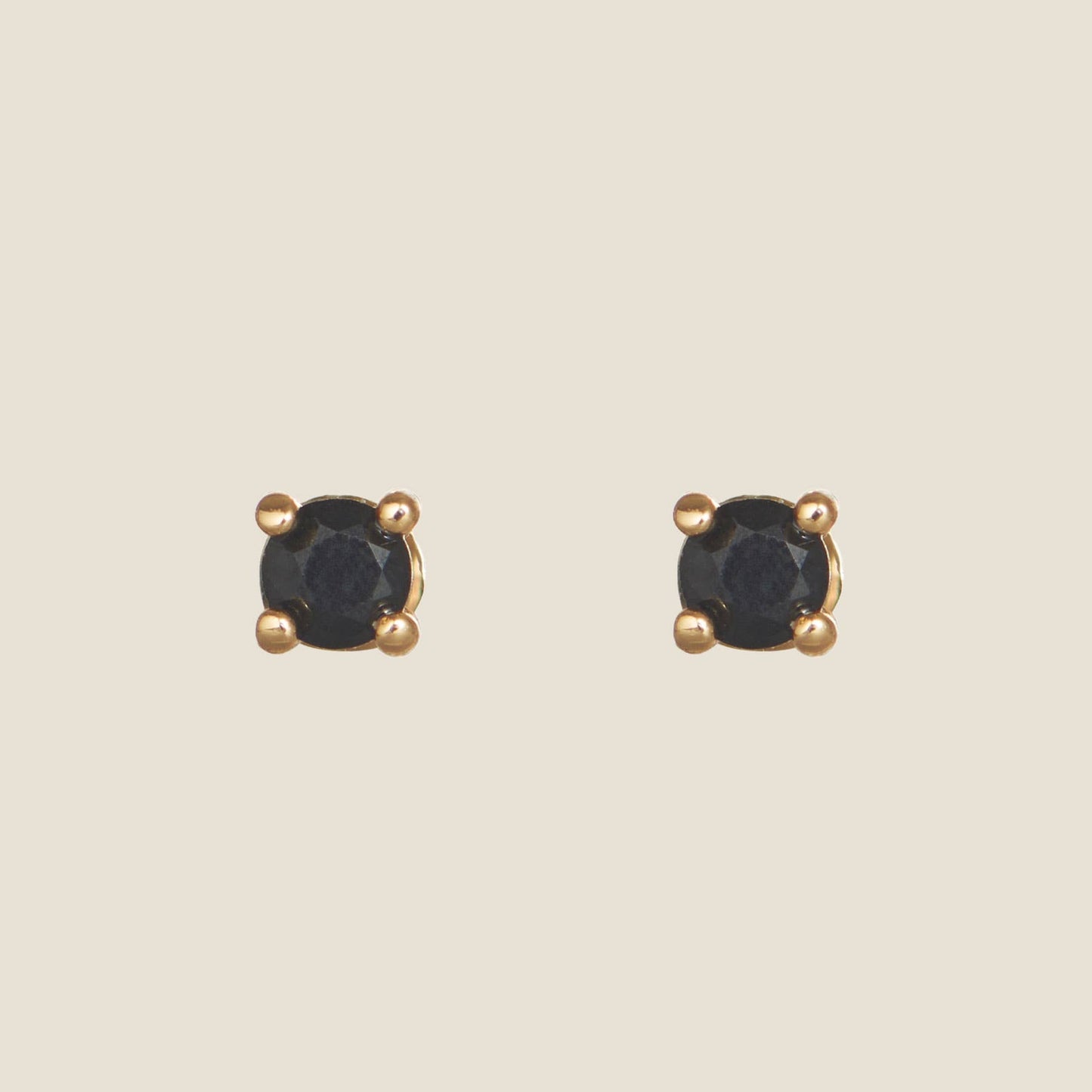 Black Crystal Studs Nickel & Suede