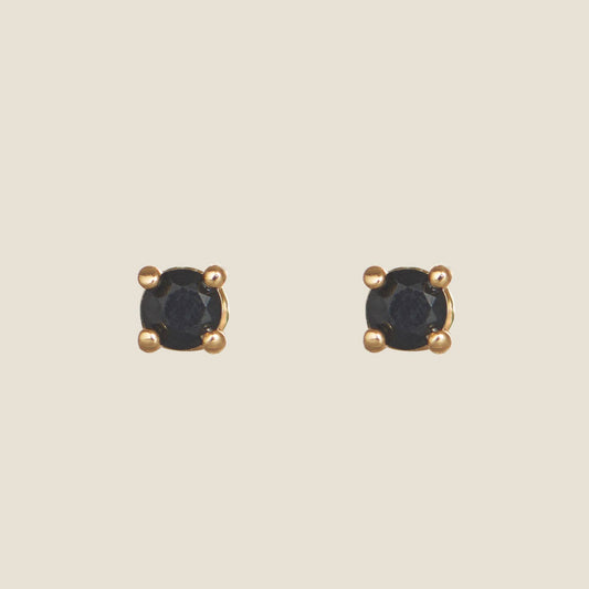 Black Crystal Studs Nickel & Suede