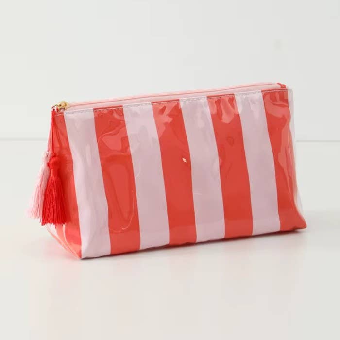 TRAVEL STRIPE COSMETIC MAKEUP POUCH BAG