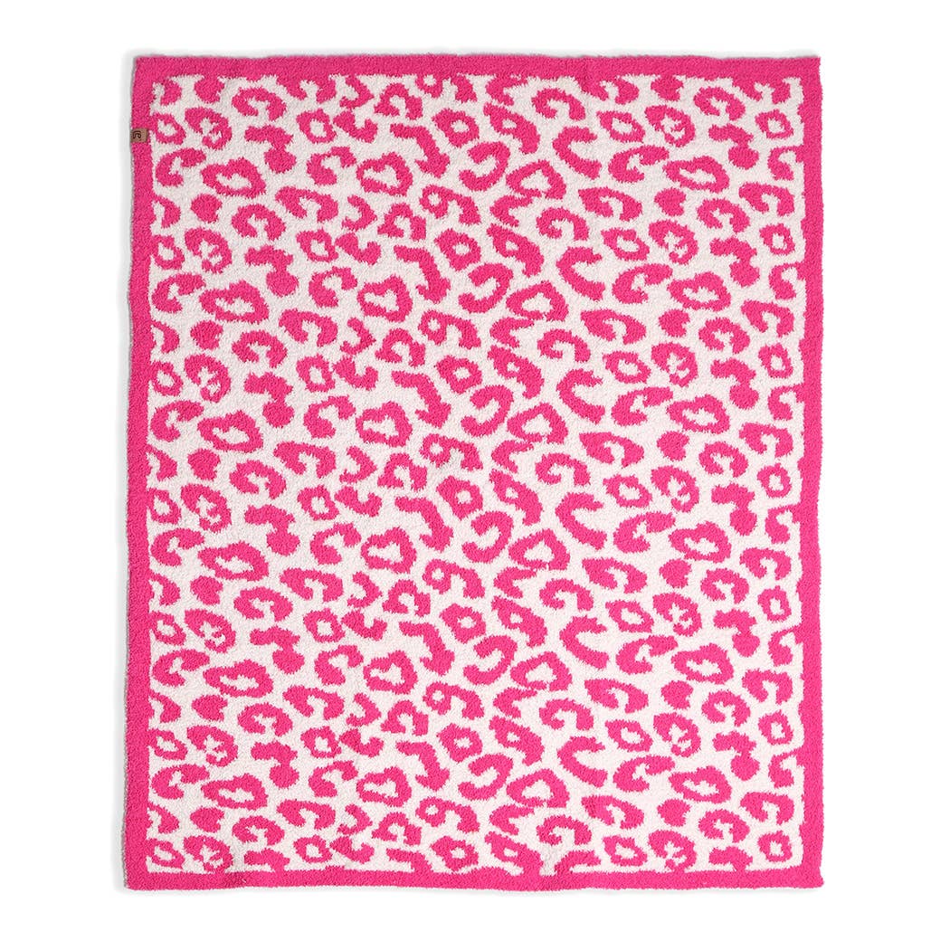Pink Kids Leopard Print Luxury Soft Throw Blanket