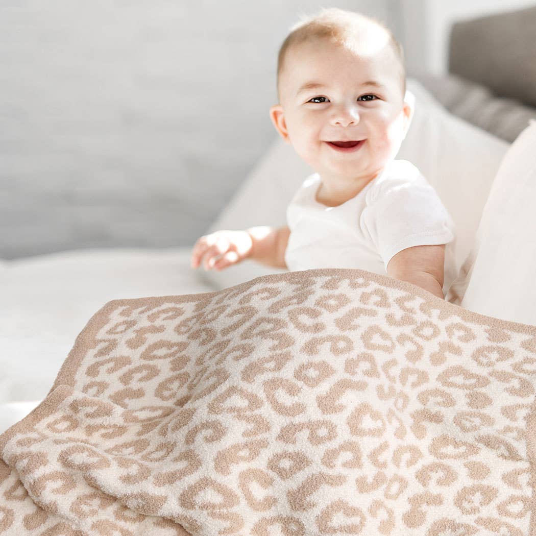 Pink Kids Leopard Print Luxury Soft Throw Blanket