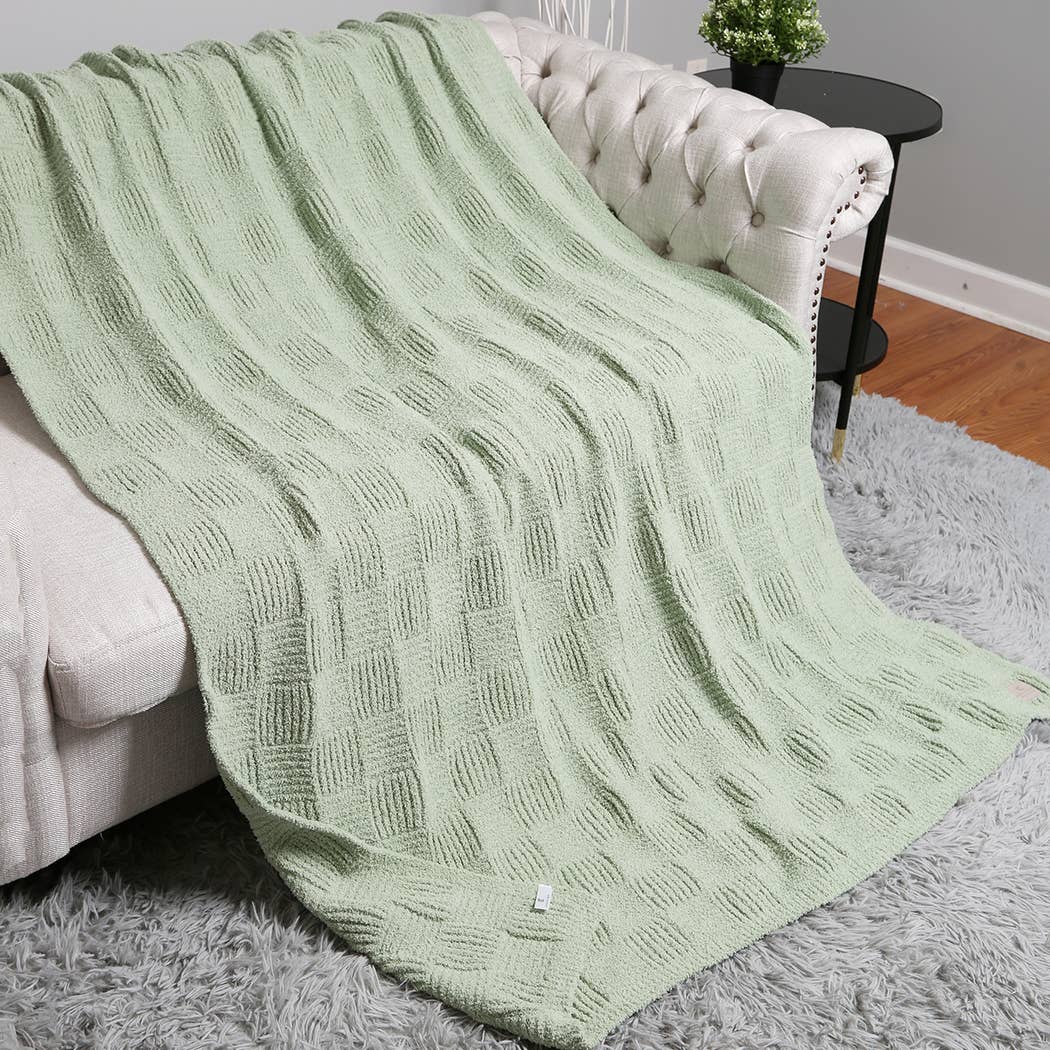 Solid Color Knit Cozy Soft Throw Blanket
