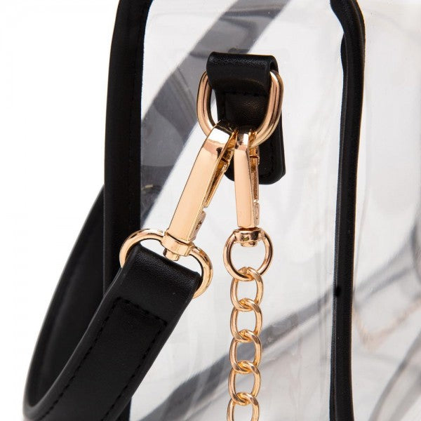 Clear Crossbody Bag (black or leopard)