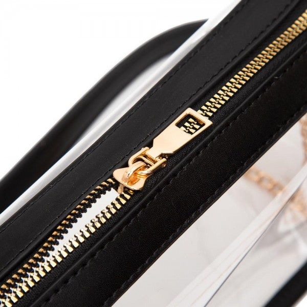 Clear Crossbody Bag (black or leopard)