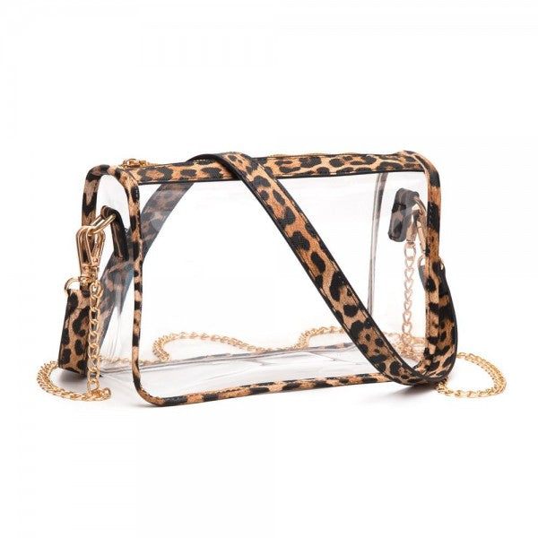 Clear Crossbody Bag (black or leopard)