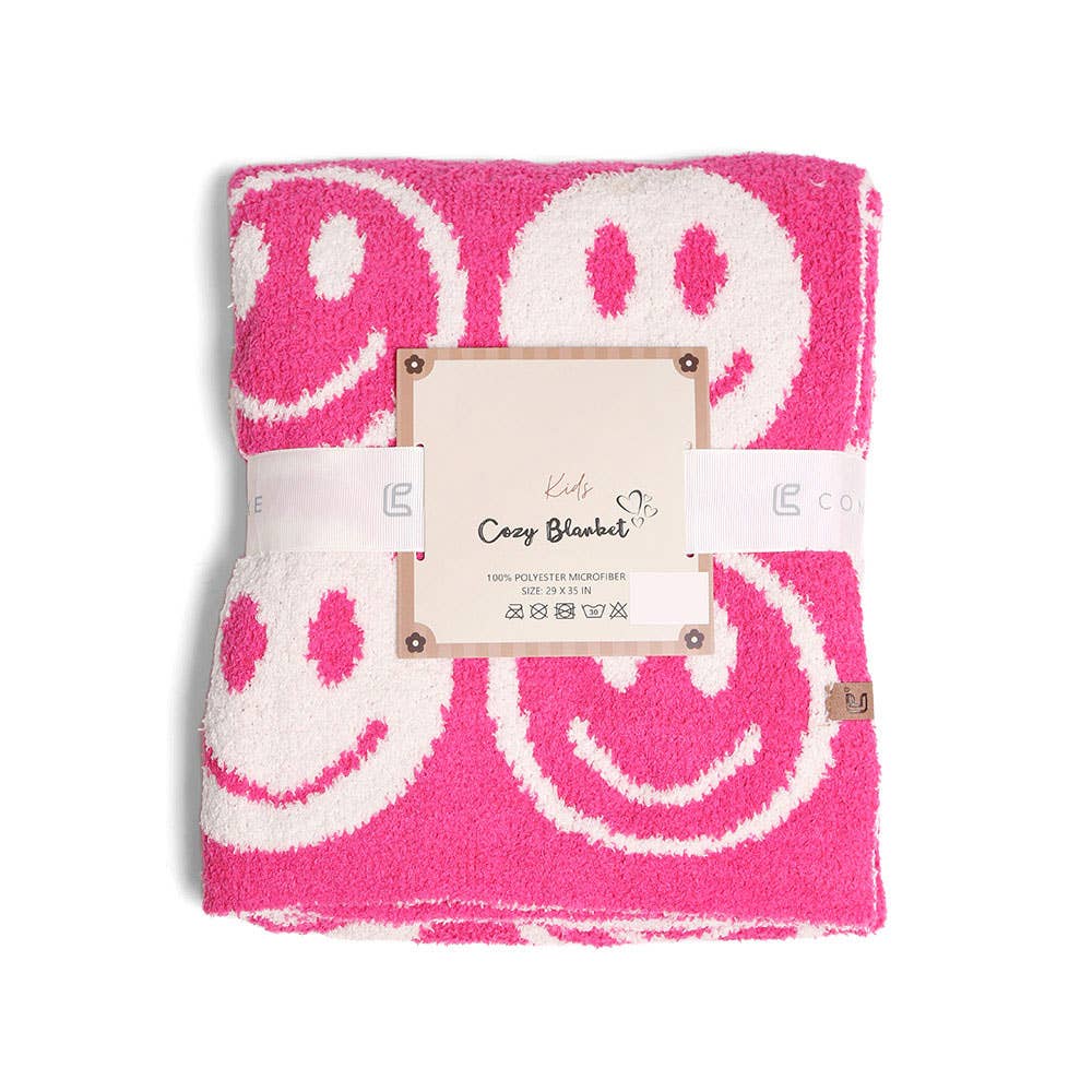 Smile Patterned Reversible Kids Throw Blanket