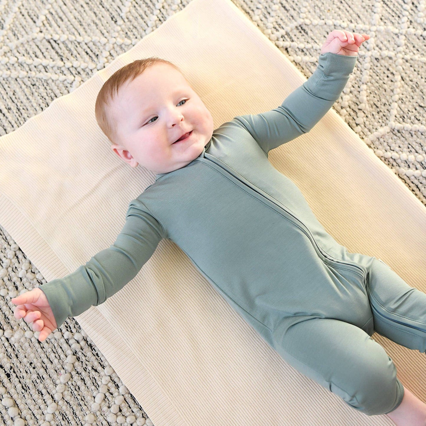 Eucalyptus ZIP Bamboo Keepsake Two Way Zipper Baby Outfit
