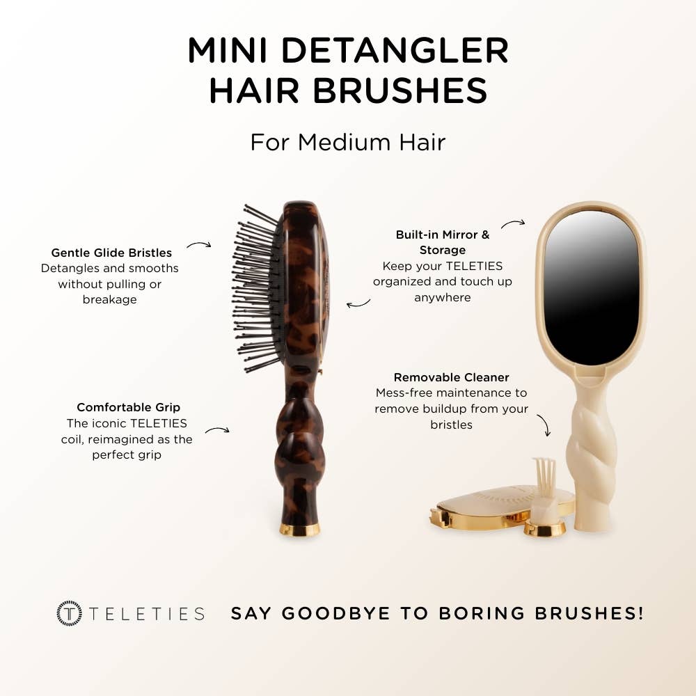 Teletie Mini Detangler Brush for Medium Hair - Tan