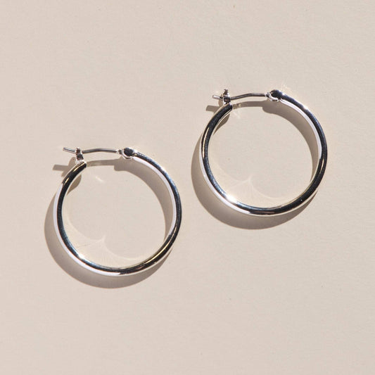 Silver Halo Hoops Nickel & Suede