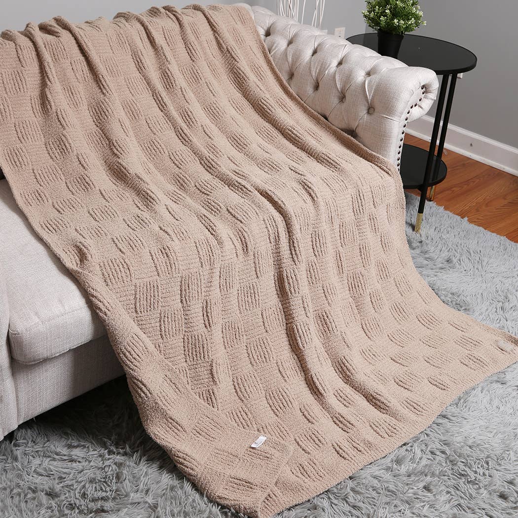 Solid Color Knit Cozy Soft Throw Blanket