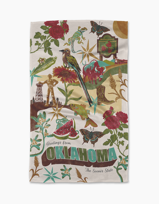 Greetings From Oklahoma Tea Towel