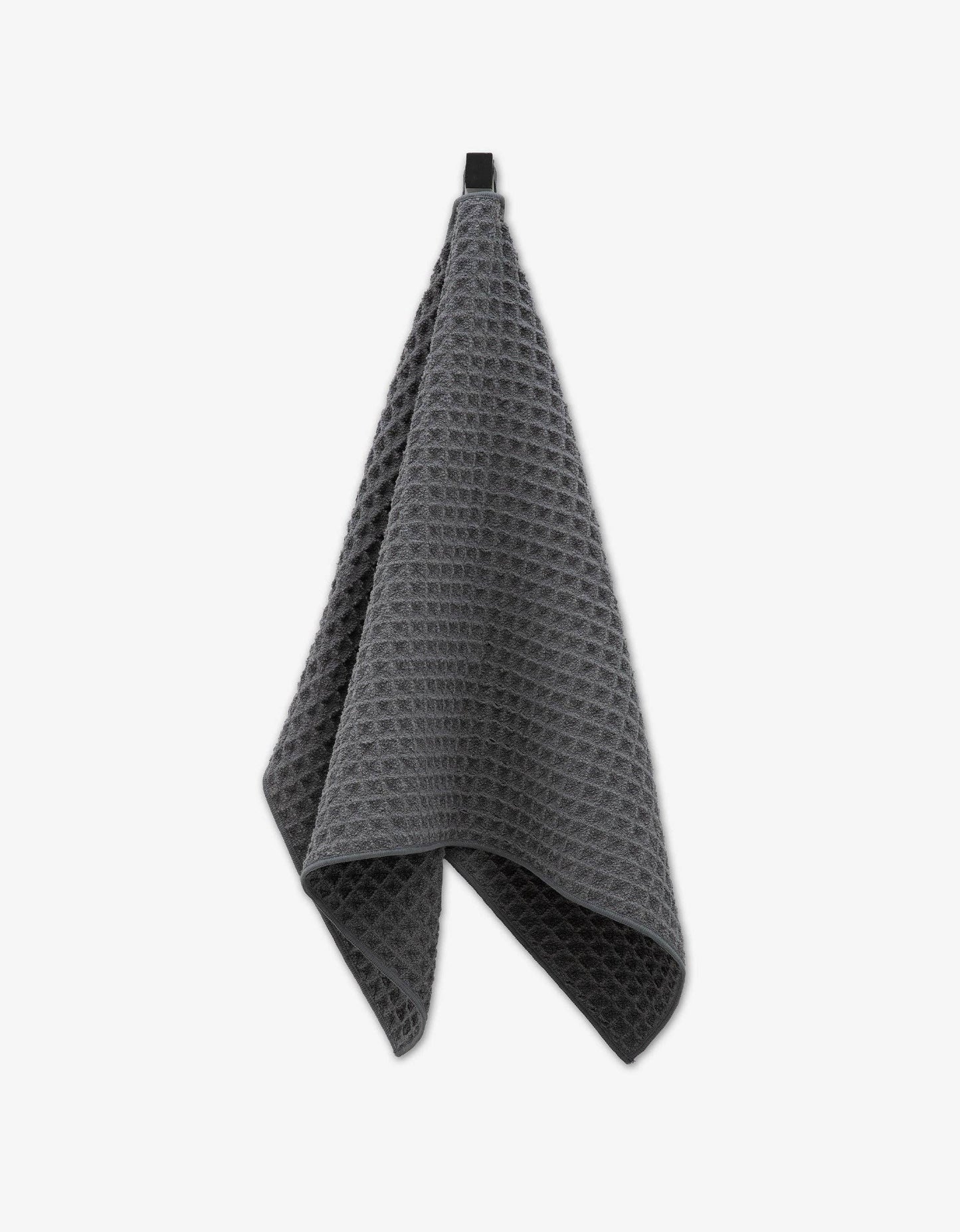 Geometry Charcoal Waffle Hand Towel