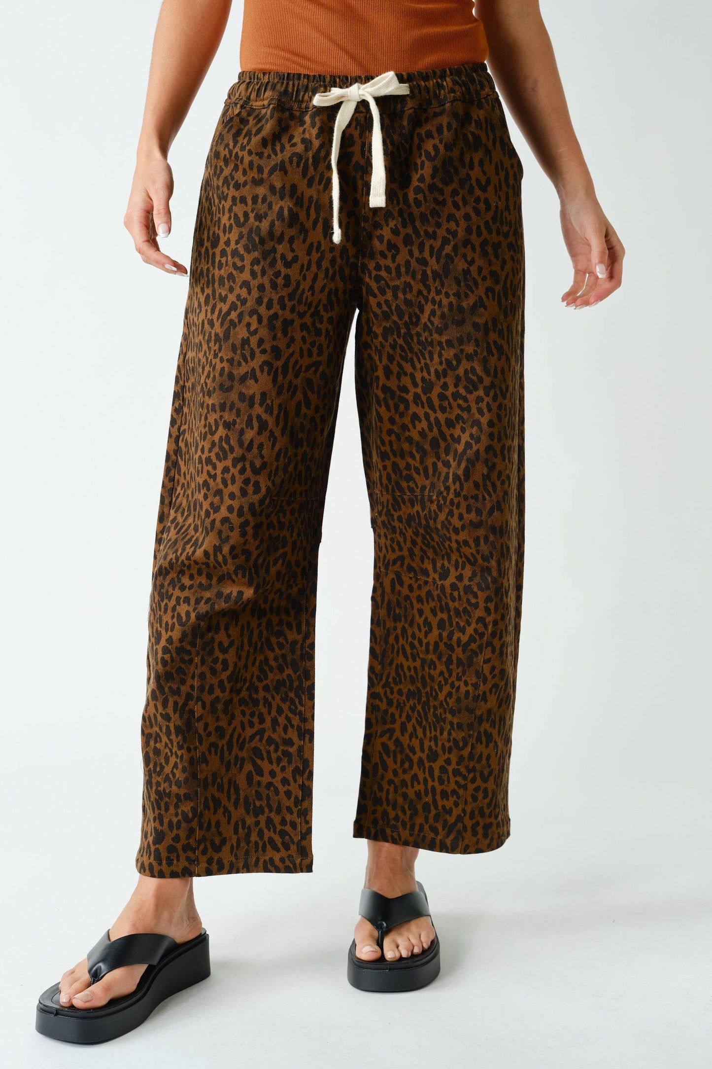 Blue Leopard Wide-Leg Pants