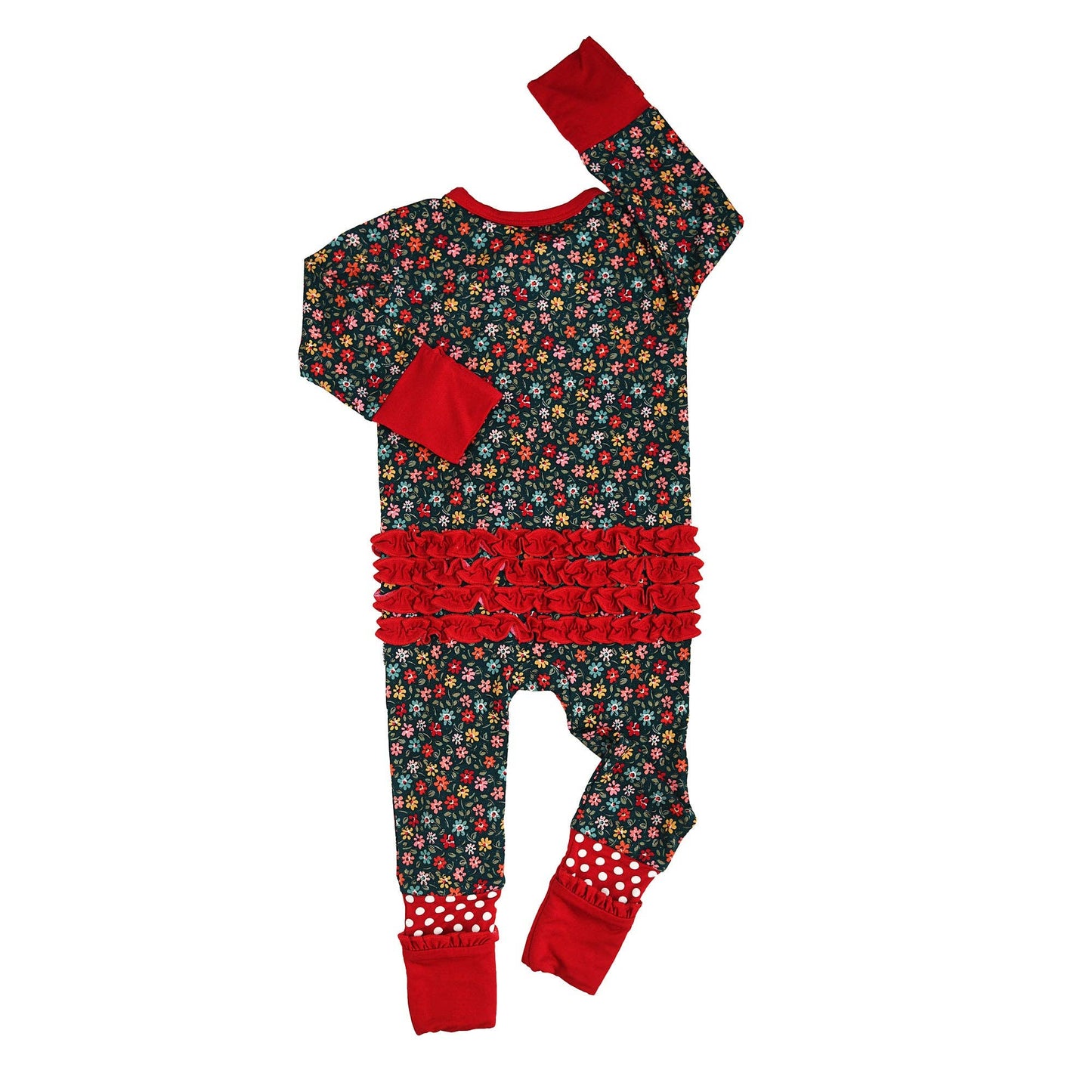 Isabelle RUFFLE ZIP Bamboo One Piece Floral Baby Outfit