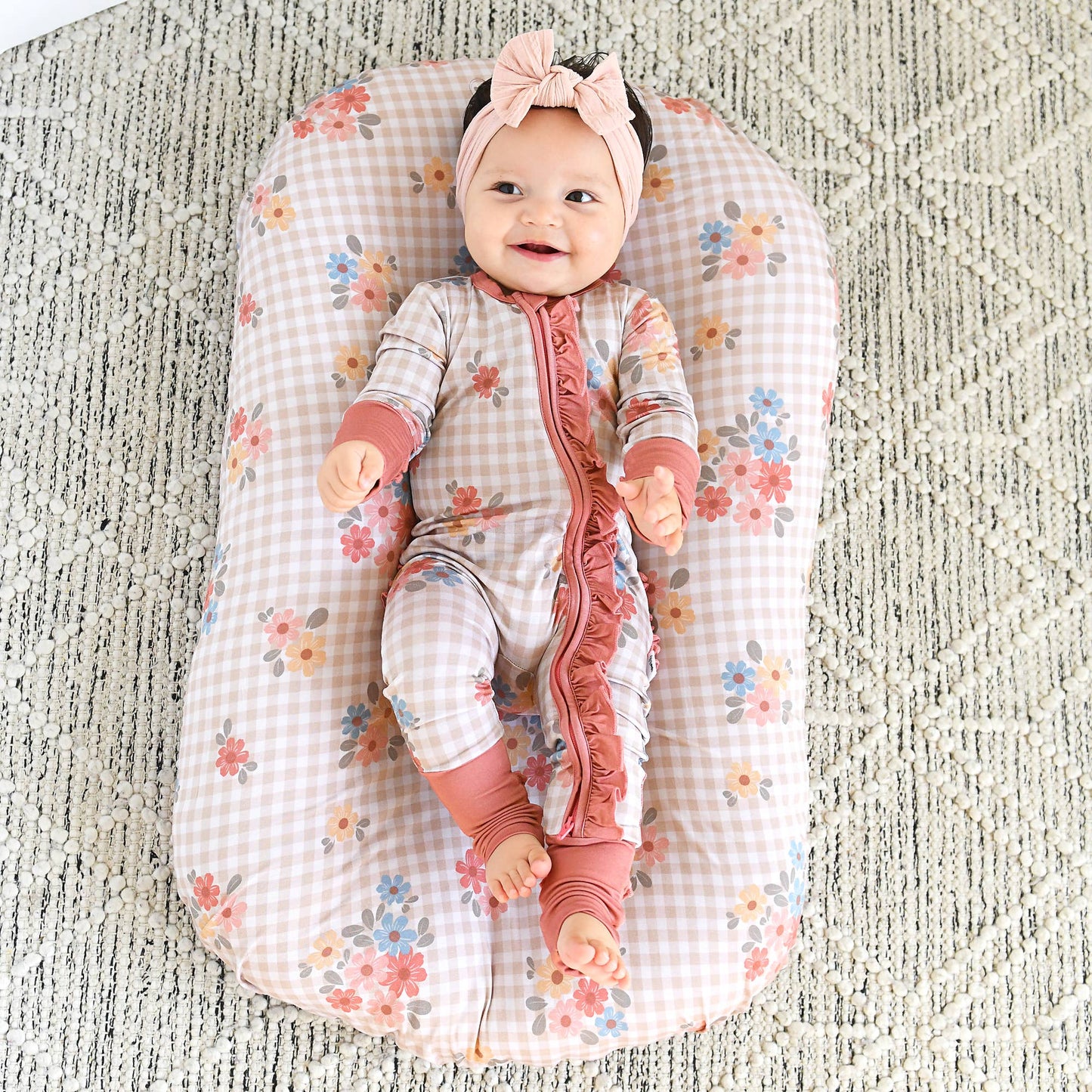 Callie RUFFLE ZIP Bamboo One Piece Floral Baby Outfit
