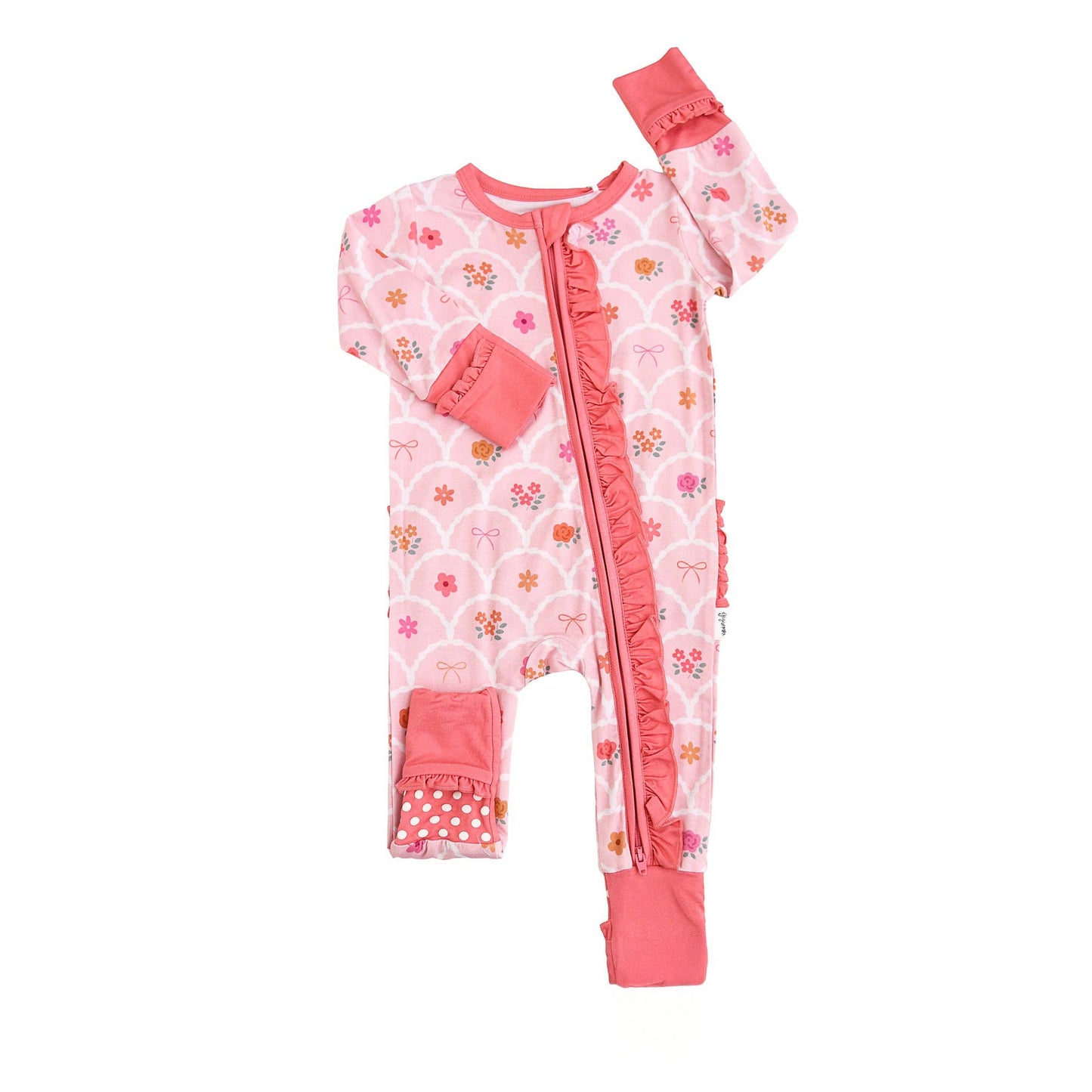 Everleigh RUFFLE ZIP Bamboo One Piece Floral Baby Outfit