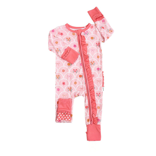 Everleigh RUFFLE ZIP Bamboo One Piece Floral Baby Outfit