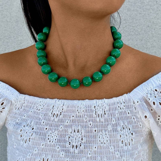 Boho Chunky Beaded Necklace (multiple Colors)