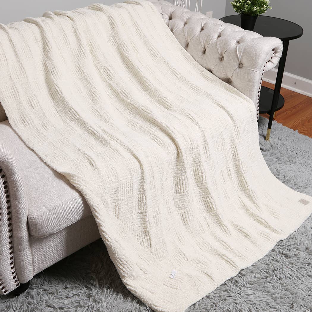 Solid Color Knit Cozy Soft Throw Blanket