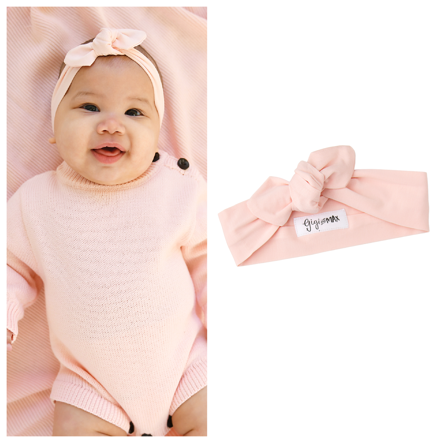 Light Pink TOPKNOT HEADBAND Bamboo Keepsake Hair Accessory