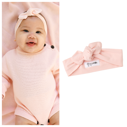 Light Pink TOPKNOT HEADBAND Bamboo Keepsake Hair Accessory