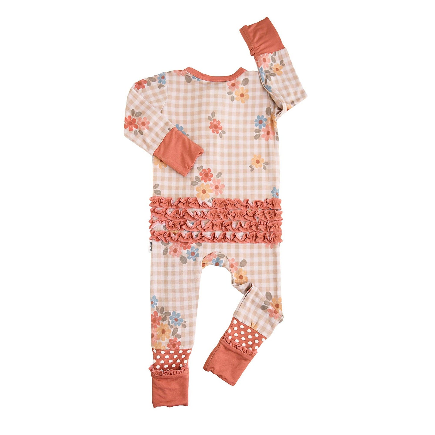 Callie RUFFLE ZIP Bamboo One Piece Floral Baby Outfit