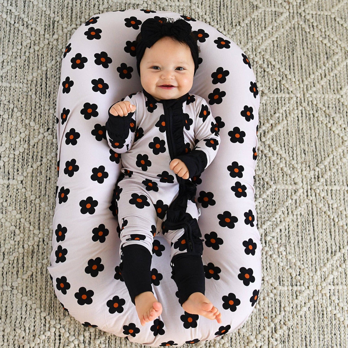 Lizzy RUFFLE ZIP Bamboo One Piece Floral Baby Outfit