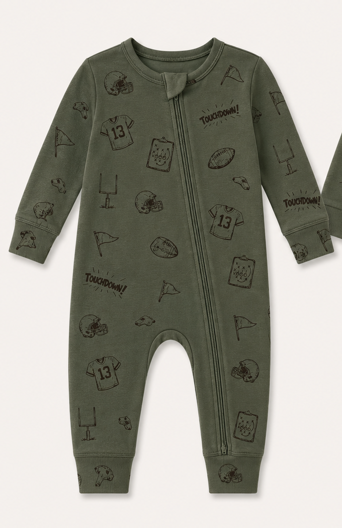 Touchdown Zip Pajamas