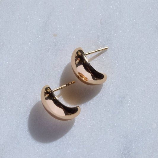 Gold Waterproof Dome Stud Earrings