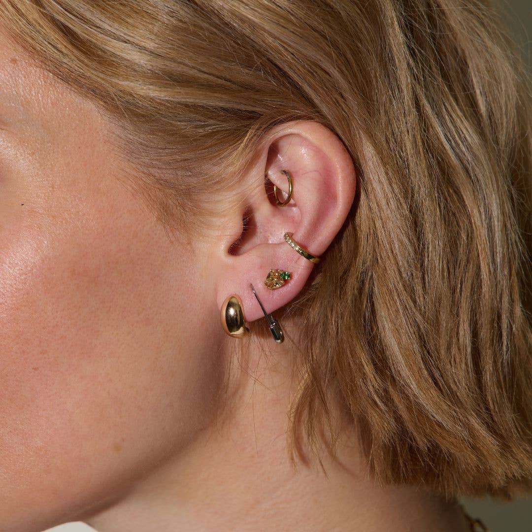 Gold Waterproof Dome Stud Earrings
