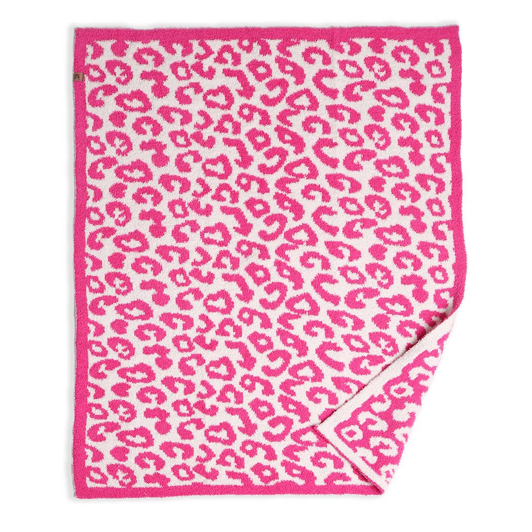 Pink Kids Leopard Print Luxury Soft Throw Blanket