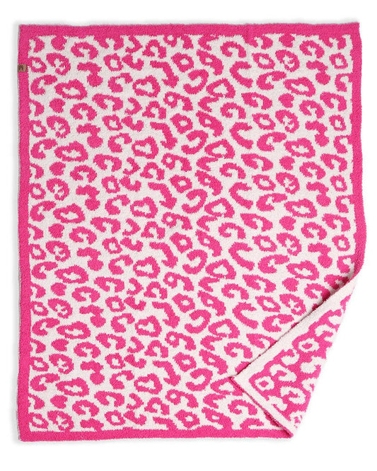 Kids Leopard Print Luxury Soft Throw Blanket: FUCHSIA