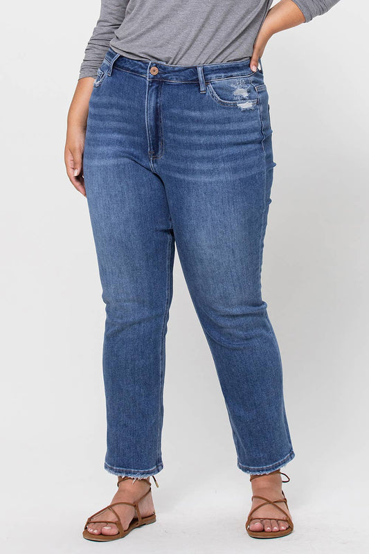 Vervet Super High Rise Ankle Slim Straight Jeans - Plus