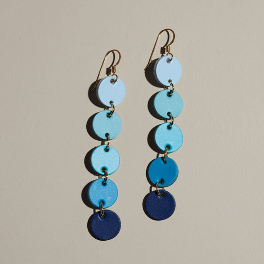 Blue Ombré Sylvie - Nickel & Suede