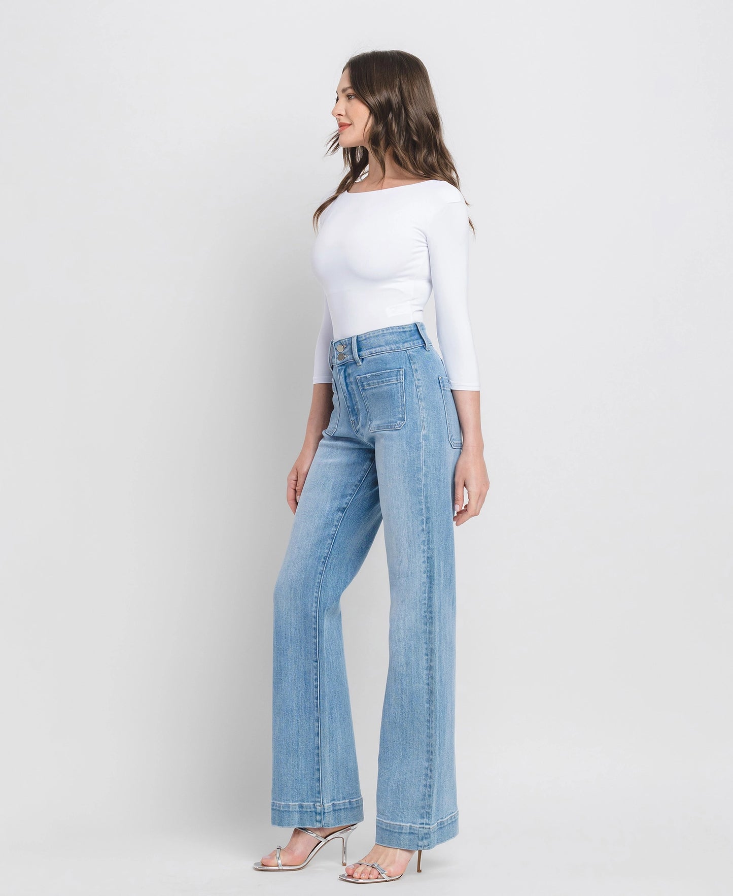 90's Vintage Super High Rise Flare Jeans